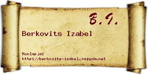 Berkovits Izabel névjegykártya
